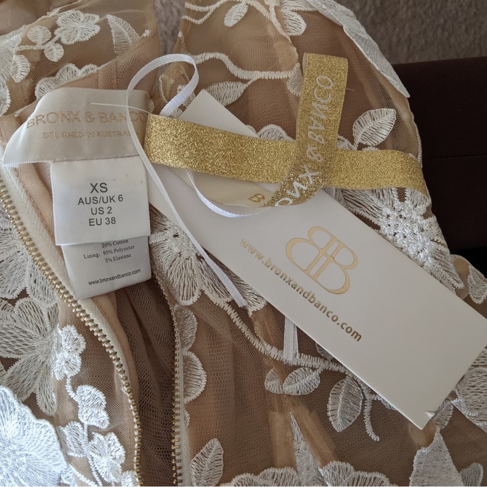 Bronx and banco Jasmine white flower mini dress XS New w tags - Picture 6 of 9
